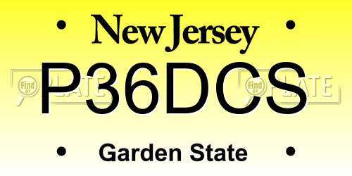 P36DCS New Jersey License Plate