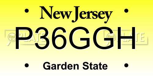 P36GGH New Jersey License Plate