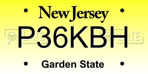 P36KBH New Jersey License Plate