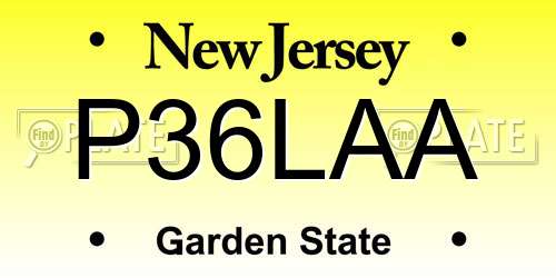 P36LAA New Jersey License Plate