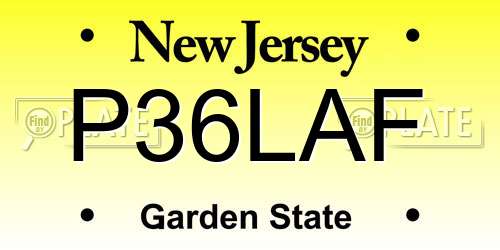 P36LAF New Jersey License Plate