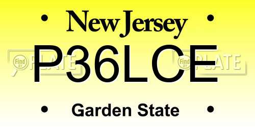 P36LCE New Jersey License Plate