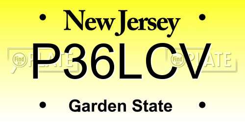 P36LCV New Jersey License Plate