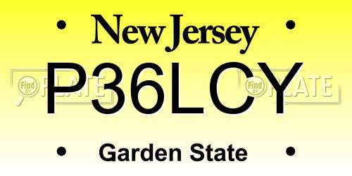 P36LCY New Jersey License Plate