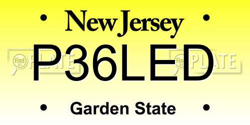 P36LED New Jersey License Plate