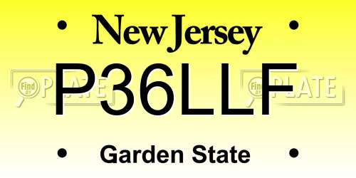 P36LLF New Jersey License Plate