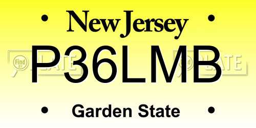 P36LMB New Jersey License Plate