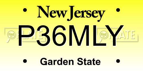 P36MLY New Jersey License Plate
