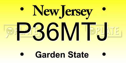 P36MTJ New Jersey License Plate