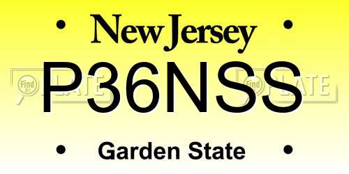 P36NSS New Jersey License Plate