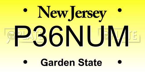 P36NUM New Jersey License Plate