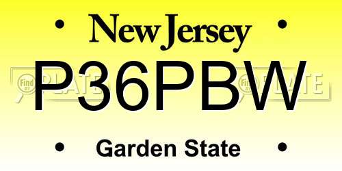 P36PBW New Jersey License Plate