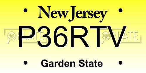 P36RTV New Jersey License Plate