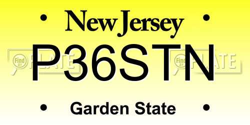P36STN New Jersey License Plate