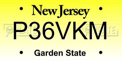 P36VKM New Jersey License Plate