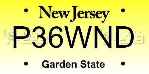 P36WND New Jersey License Plate