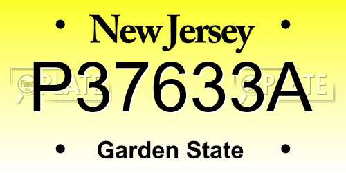 P37633A New Jersey License Plate