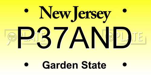 P37AND New Jersey License Plate