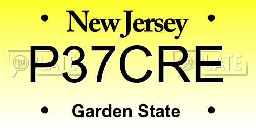 P37CRE New Jersey License Plate