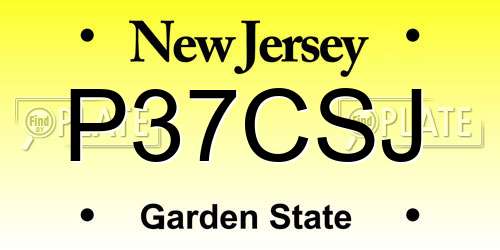 P37CSJ New Jersey License Plate