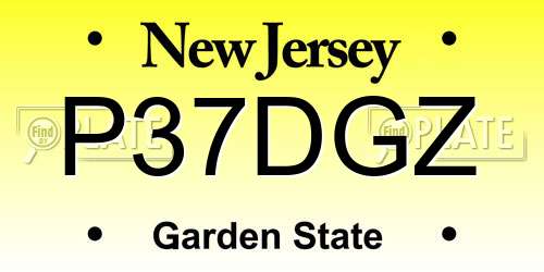 P37DGZ New Jersey License Plate
