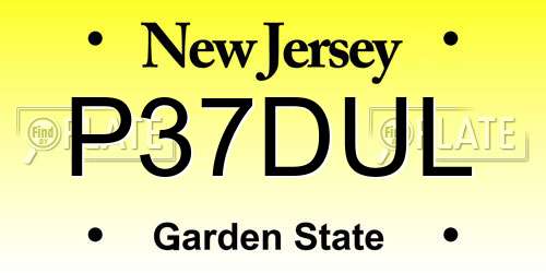 P37DUL New Jersey License Plate