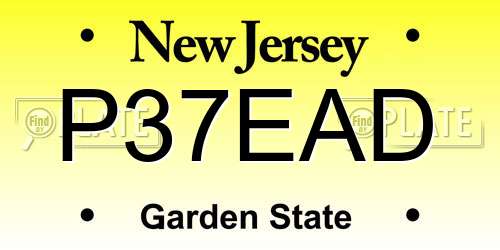 P37EAD New Jersey License Plate