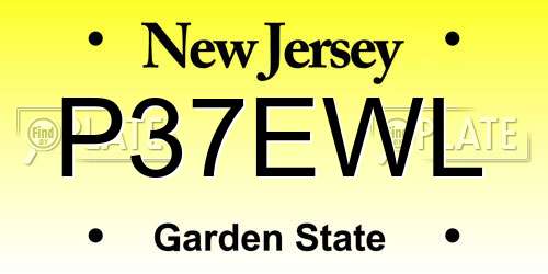 P37EWL New Jersey License Plate