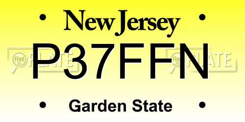P37FFN New Jersey License Plate