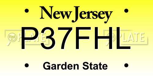 P37FHL New Jersey License Plate