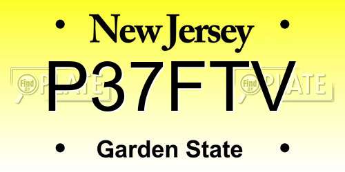 P37FTV New Jersey License Plate