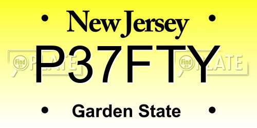 P37FTY New Jersey License Plate