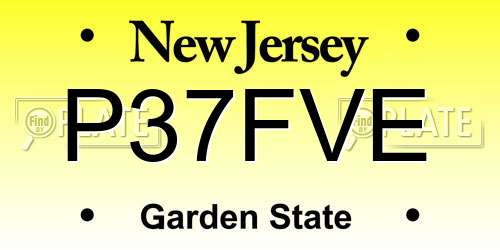 P37FVE New Jersey License Plate