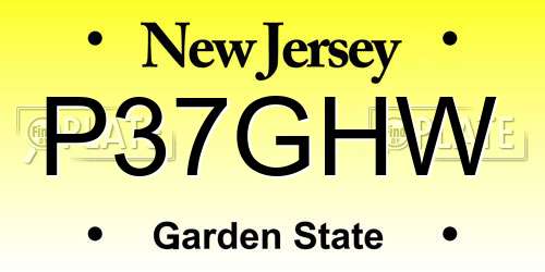 P37GHW New Jersey License Plate