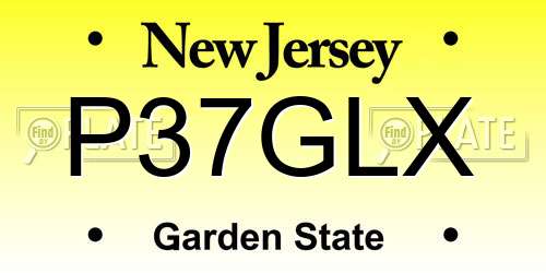 P37GLX New Jersey License Plate