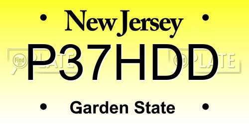 P37HDD New Jersey License Plate