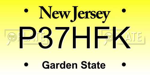 P37HFK New Jersey License Plate