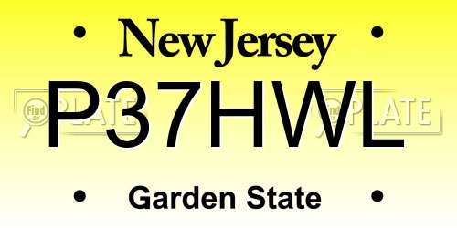P37HWL New Jersey License Plate