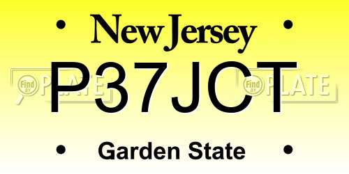P37JCT New Jersey License Plate
