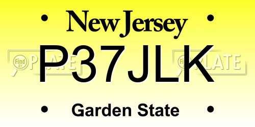 P37JLK New Jersey License Plate