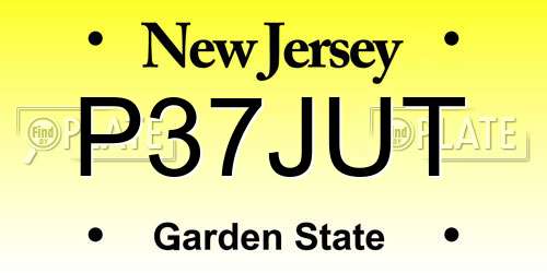 P37JUT New Jersey License Plate