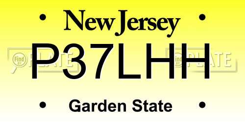 P37LHH New Jersey License Plate