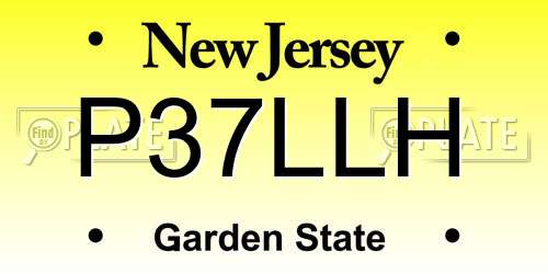 P37LLH New Jersey License Plate