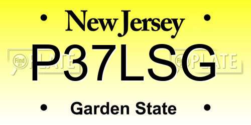 P37LSG New Jersey License Plate