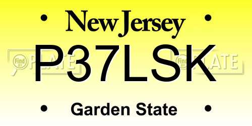 P37LSK New Jersey License Plate