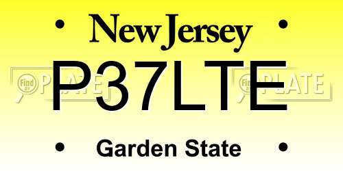 P37LTE New Jersey License Plate