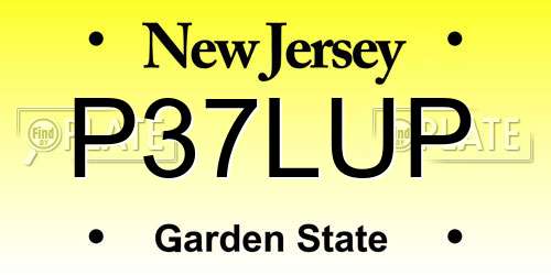 P37LUP New Jersey License Plate