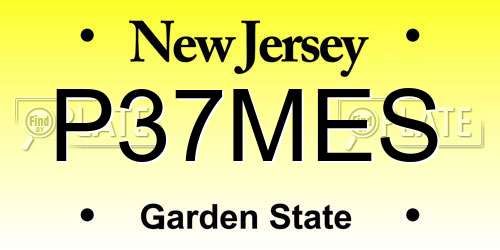 P37MES New Jersey License Plate