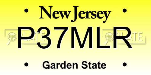 P37MLR New Jersey License Plate