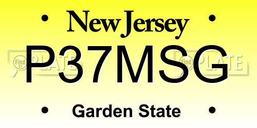 P37MSG New Jersey License Plate